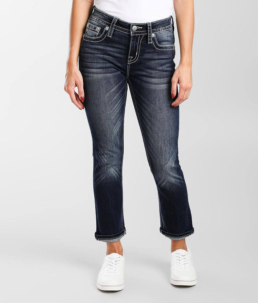 Miss Me Mid-Rise Cuffed Stretch Cropped Jean front view