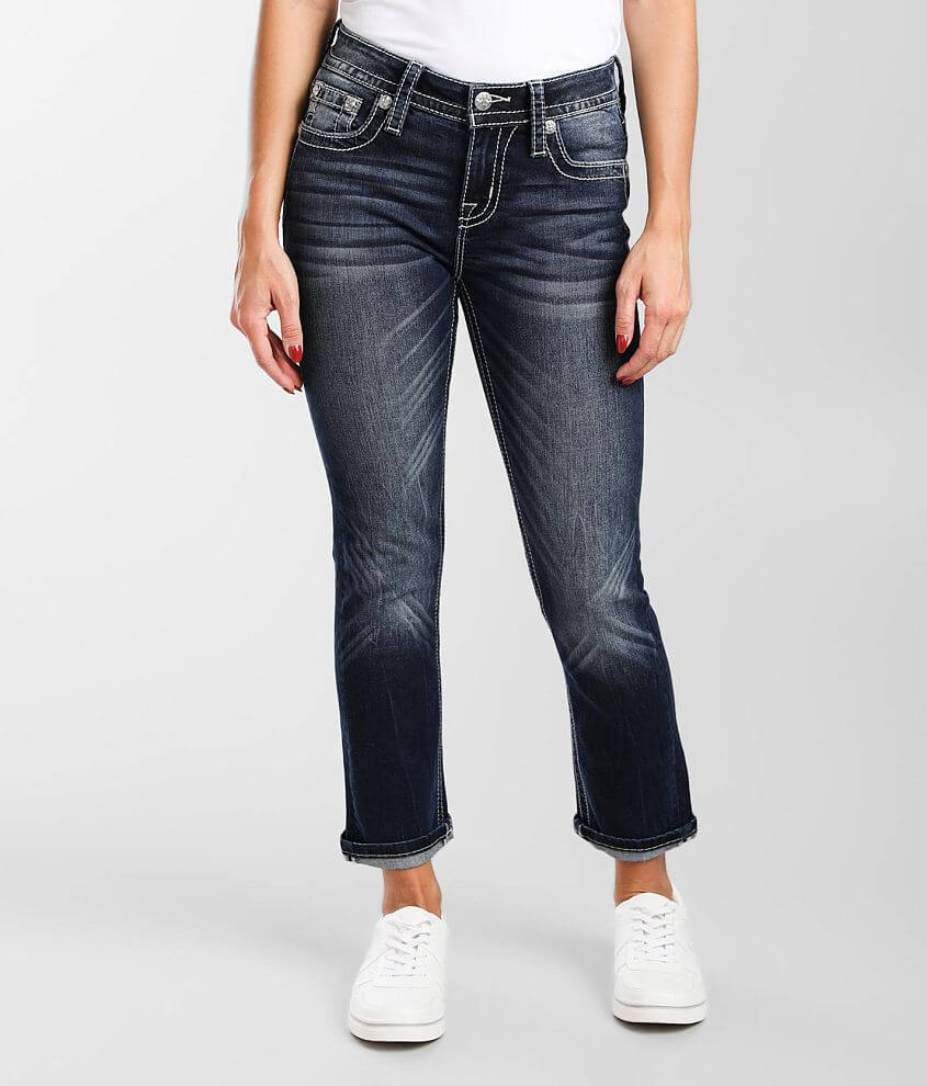 Miss Me Mid-Rise Cuffed Stretch Capri Jean front view