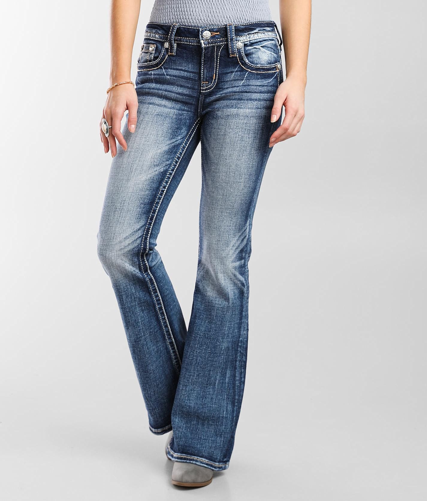 Miss Me Mid-Rise Flare Stretch Jean - Women's Jeans in M707