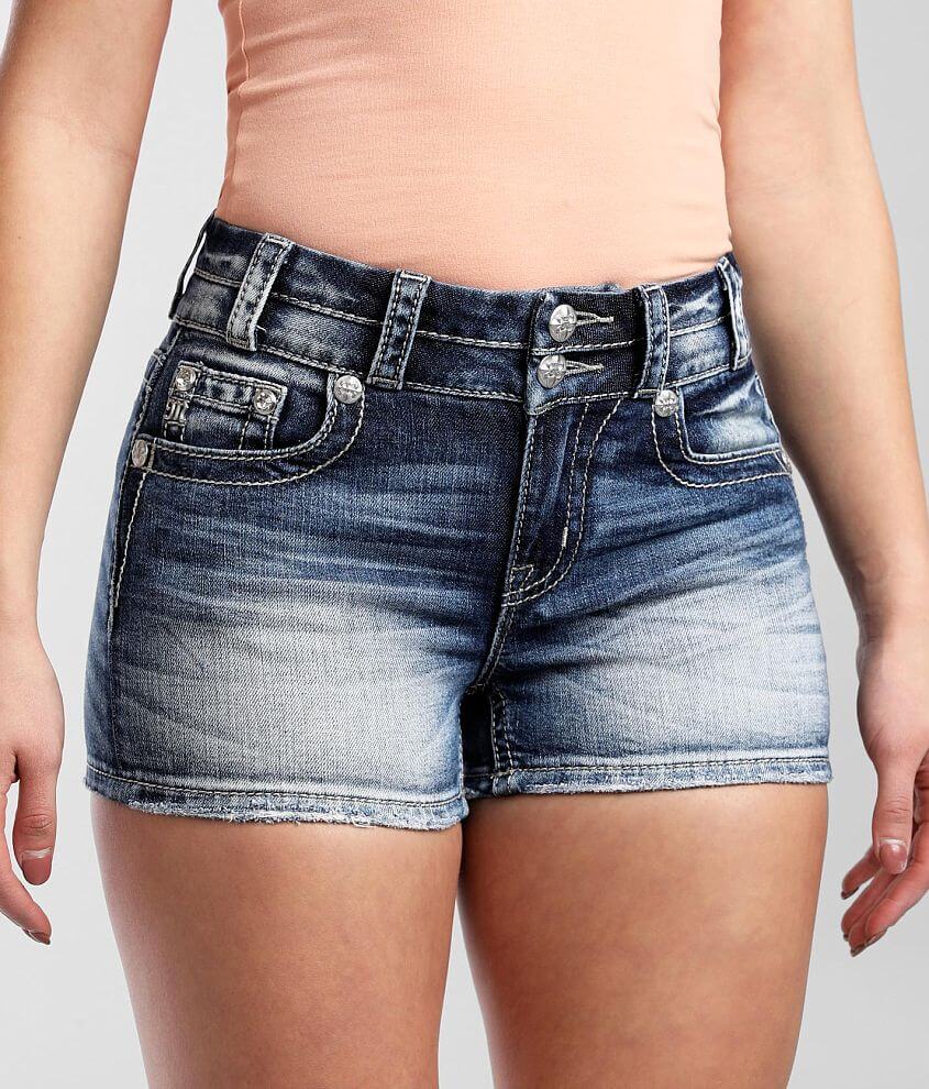 Miss Me Curvy Mid Rise Stretch Short Womens Shorts In M702 Buckle