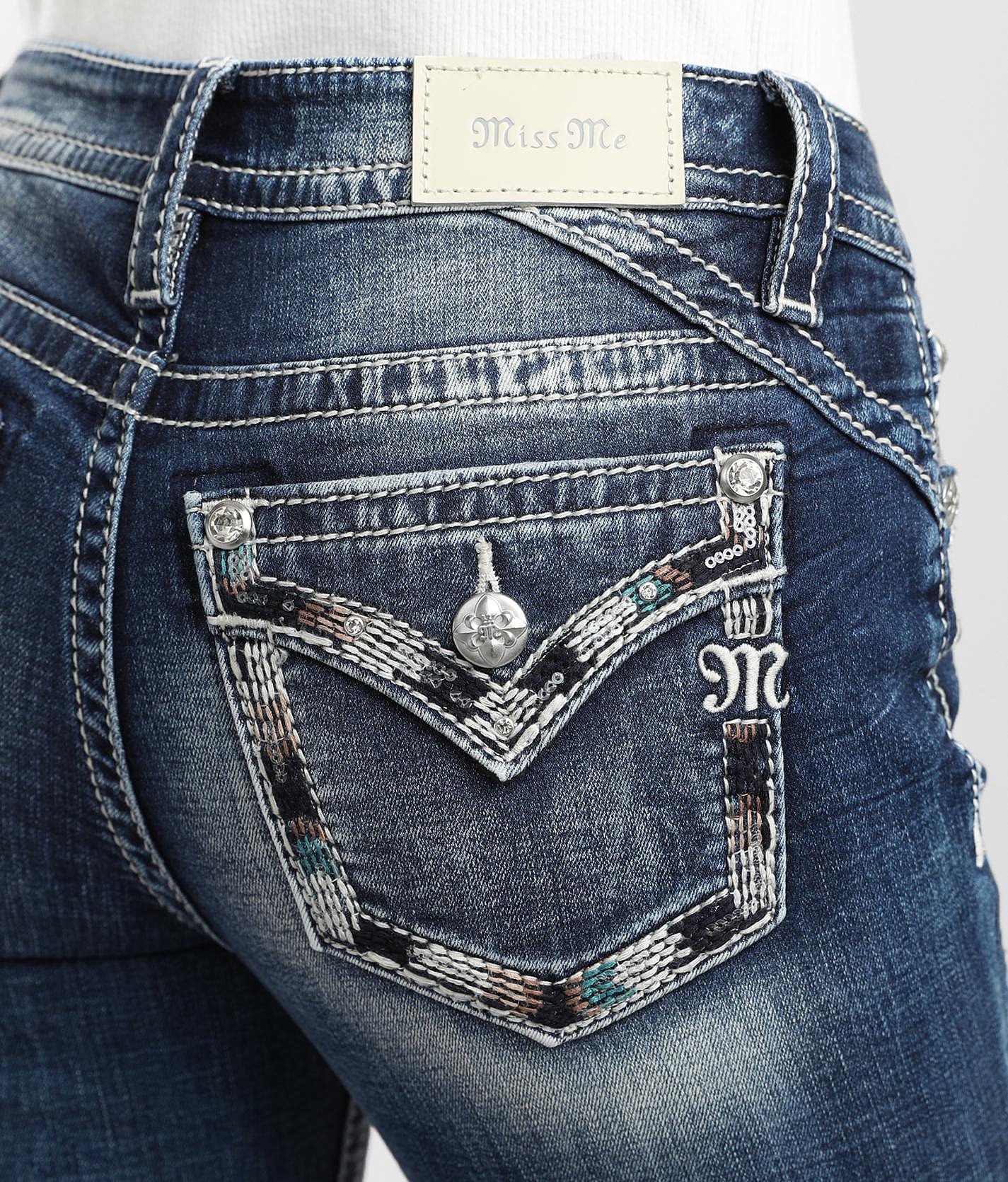 Jean Femme Miss Me Super Skinny - Taille W27 L30 - Mi-hauteur - Bleu - Neuf Avec étiquettes