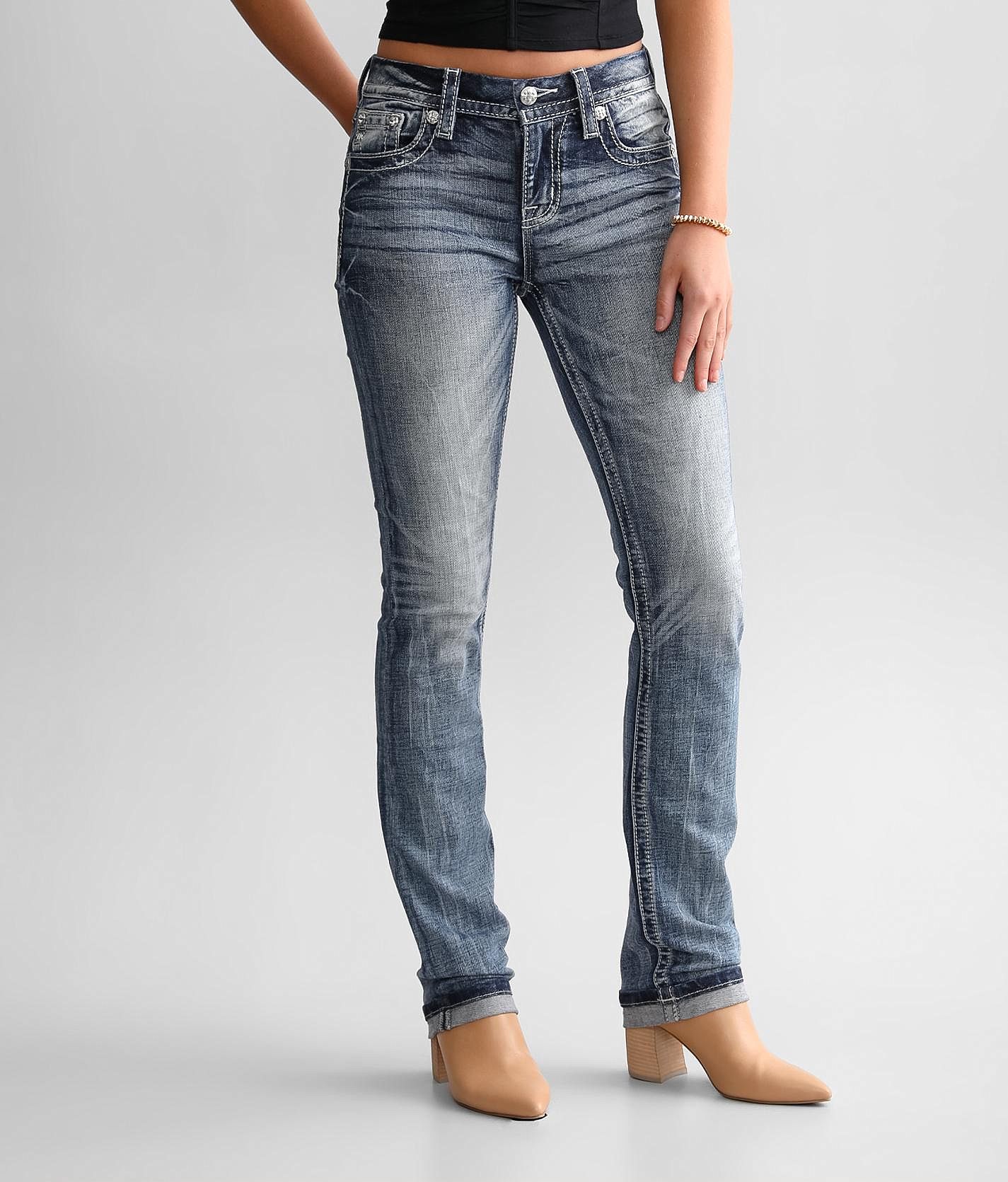 Miss Me Mid-Rise Straight Stretch Jean - Women's Jeans in M383