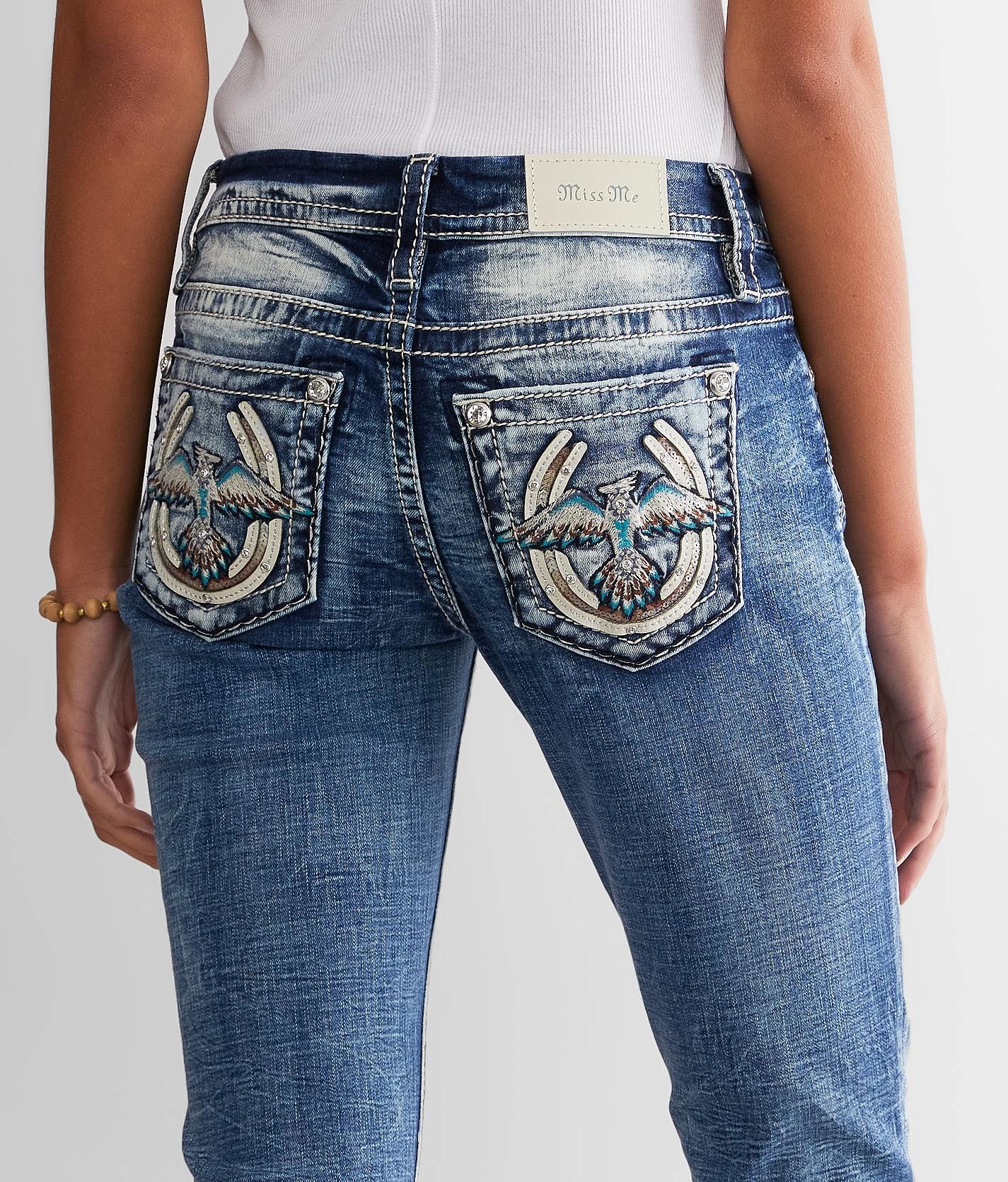 Miss Me Mid-Rise Straight Stretch Cuffed Jean - Women's Jeans in K1199 | Buckle