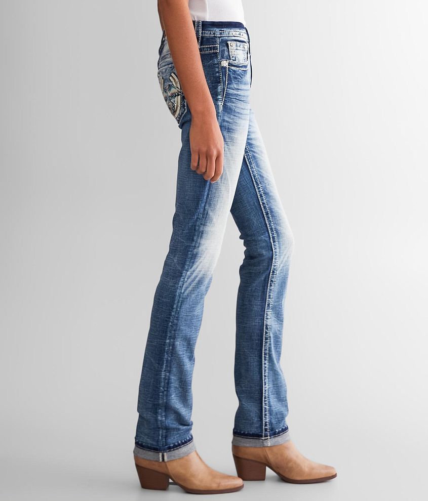 Mid-Rise Straight Stretch Cuffed Jean