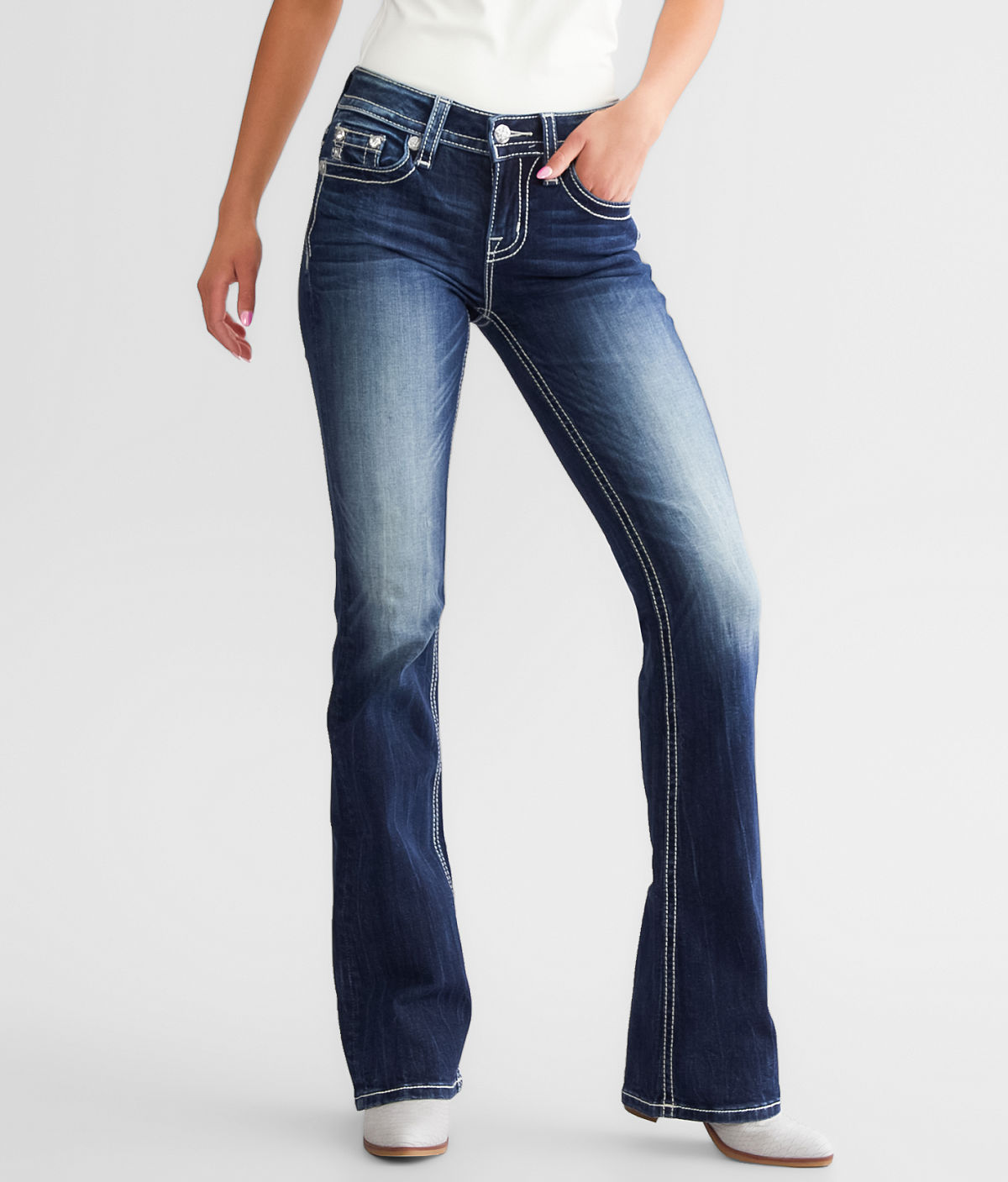 Miss Me Mid-Rise Boot Stretch Jean — K220 by Buckle