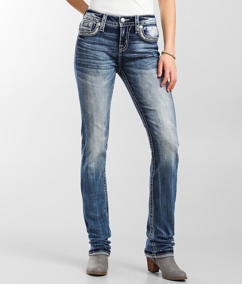 Miss Me Mid-Rise Straight Stretch Cuffed Jean front view