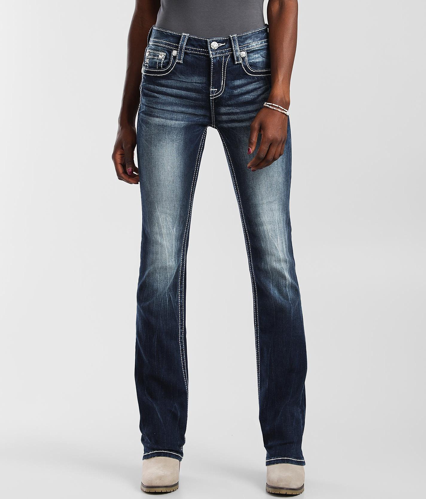 Jean Boot Cut Miss Me Taille 30 - Longueur 33' - Délavé/distressed - Occasion Très Bon état
