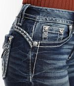 Jean Miss Me Skinny Gris Foncé à Paillettes Et Broderies – Taille 31x29, Neuf Avec étiquettes