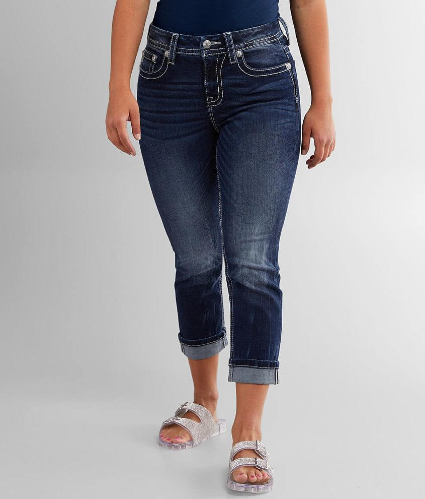 Miss Me Curvy Cropped Stretch Cuffed Jean front view