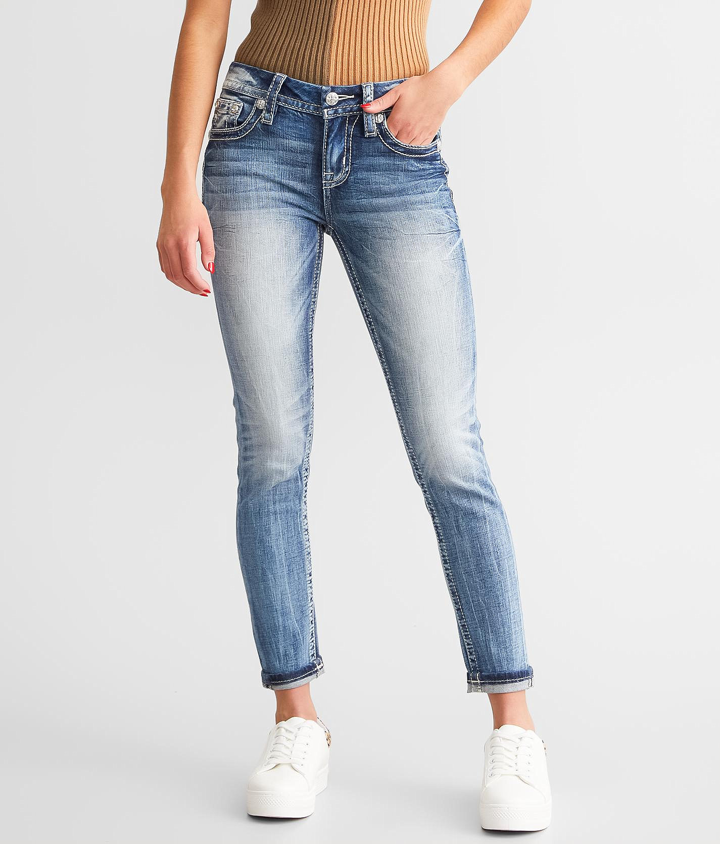 Jeans Skinny Miss Me Taille 30x27 - Effet Brodé - Taille Moyenne (Mid-Rise) - Neuf Avec étiquettes (NWT)