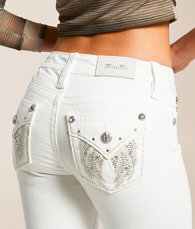 Miss Me Mid-Rise Boot Stretch Jean back pocket view