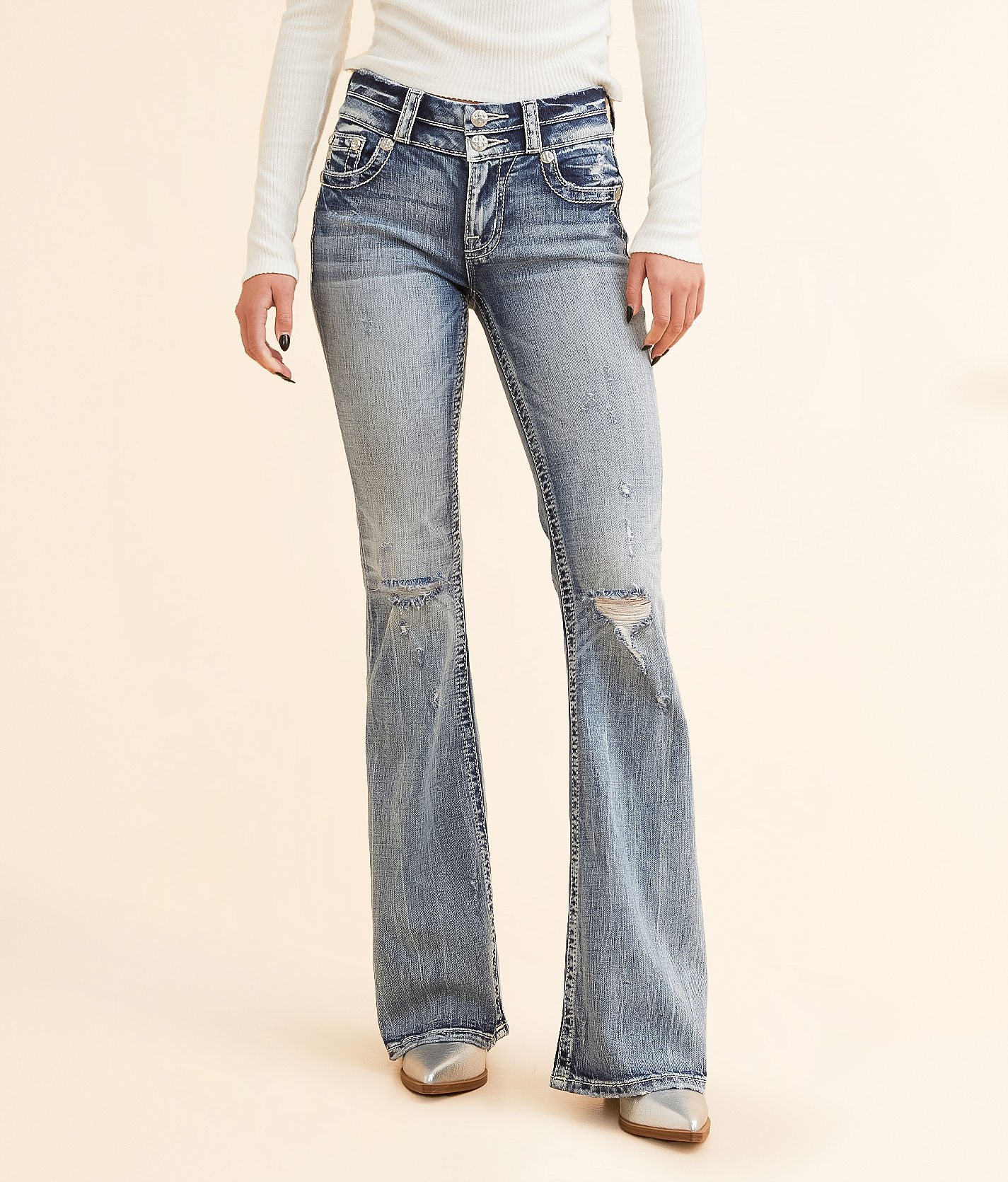 Miss Me Mid-Rise Flare Stretch Jean - Women's Jeans in M819C | Buckle