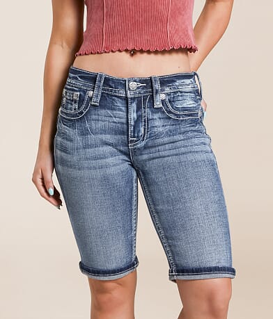 Miss Me Mid-Rise Bermuda Stretch Short front view