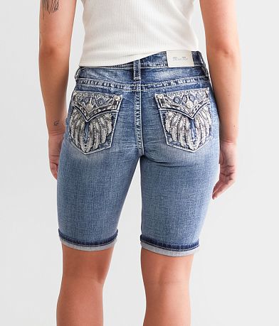 Miss Me Curvy Bermuda Stretch Short front view