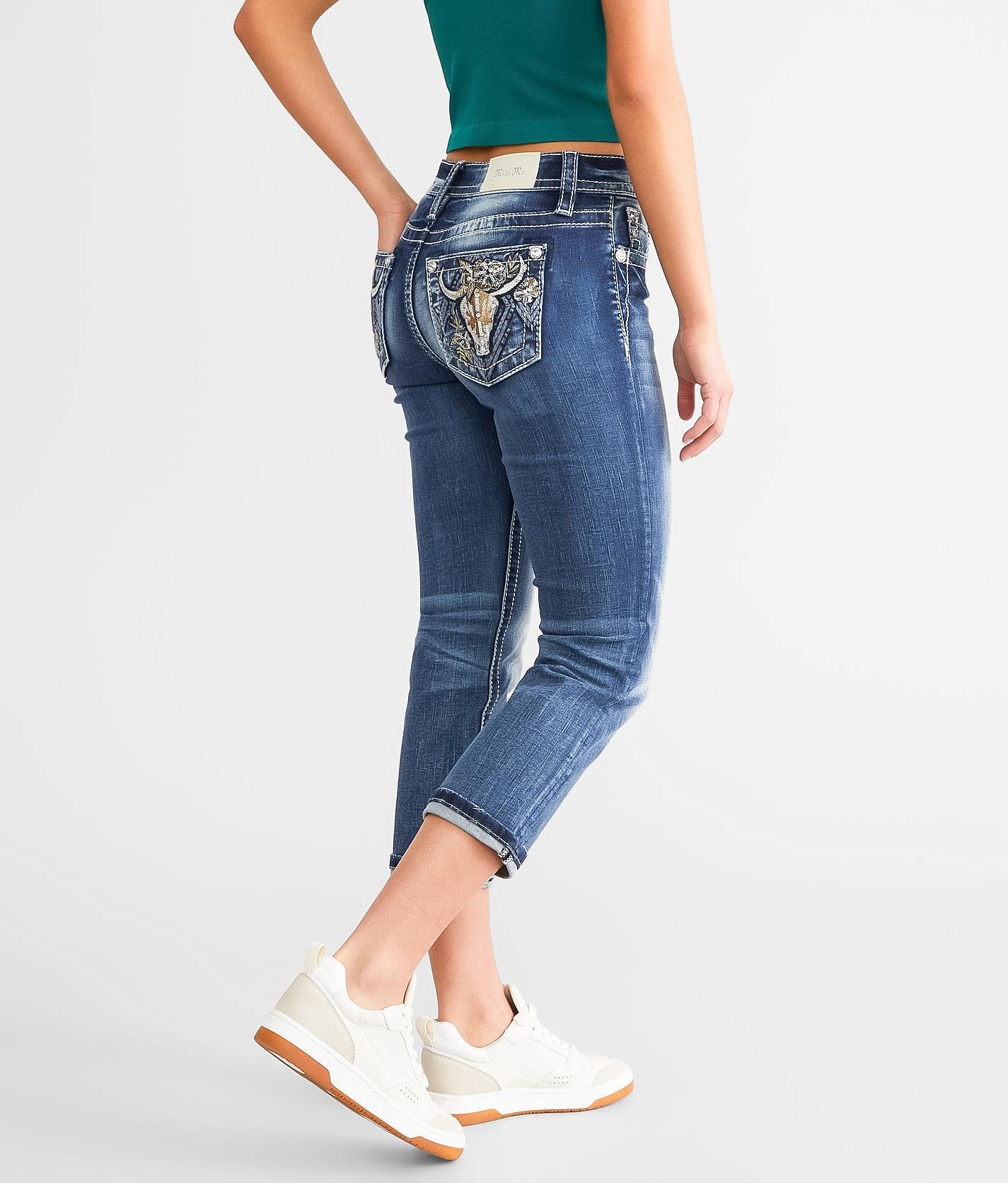 Mid rise best sale capri jeans