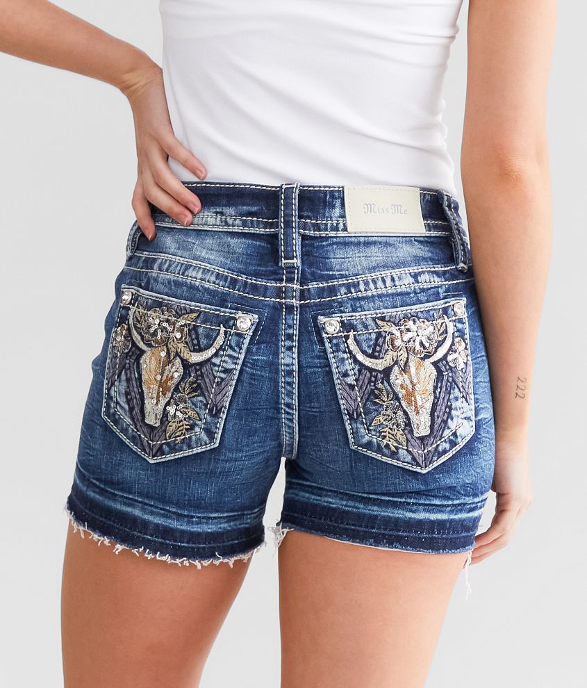 Stretch Denim Booty Shorts 