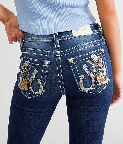Miss Me Mid-Rise Boot Stretch Jean back pocket view