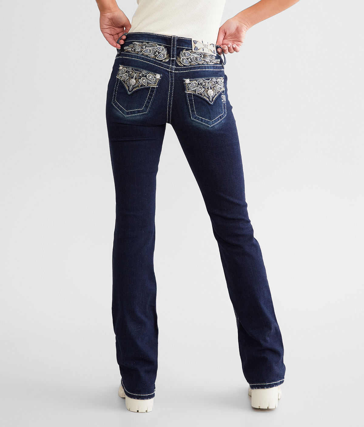 Miss Me Mid-Rise Boot Stretch Jean — D1012 by Buckle