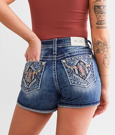 Miss Me Curvy Stretch Short front view