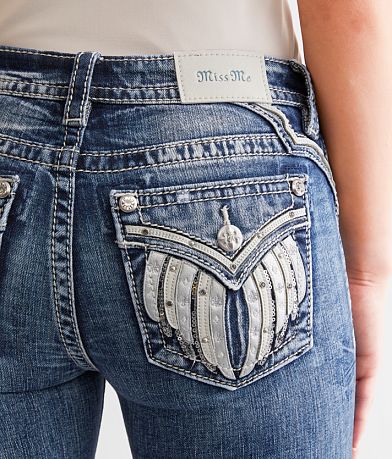 Miss Me Mid-Rise Tailored Boot Stretch Jean back pocket view