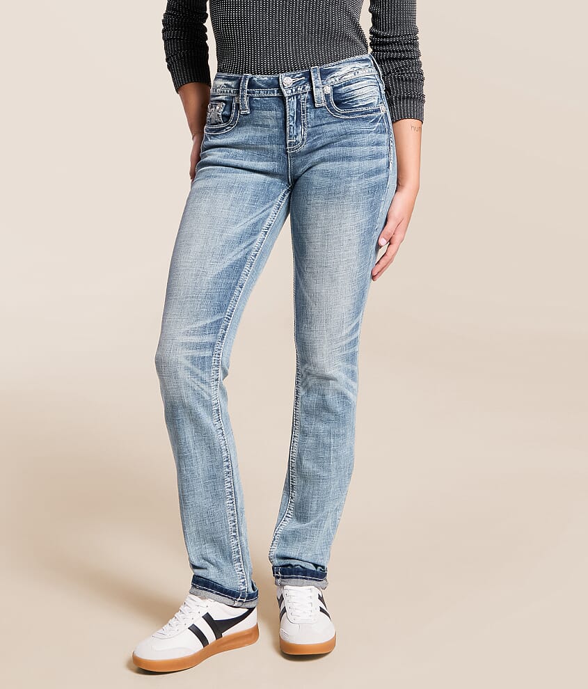 Mid-Rise Straight Stretch Cuffed Jean - thumbnail 2