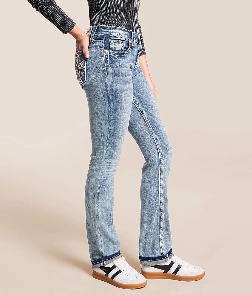 Mid-Rise Straight Stretch Cuffed Jean