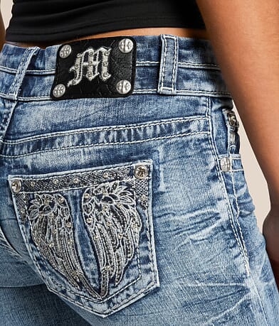 Miss Me Mid-Rise Boot Stretch Jean back pocket view