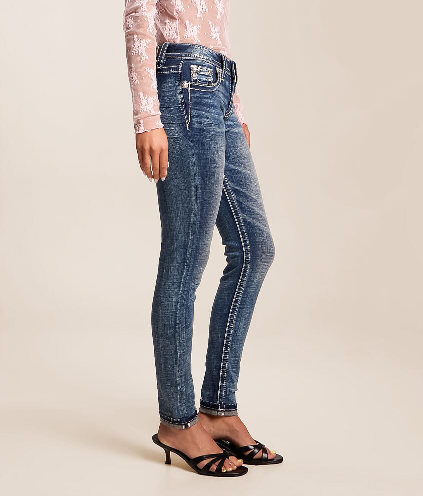 Mid-Rise Ankle Skinny Stretch Cuffed Jean