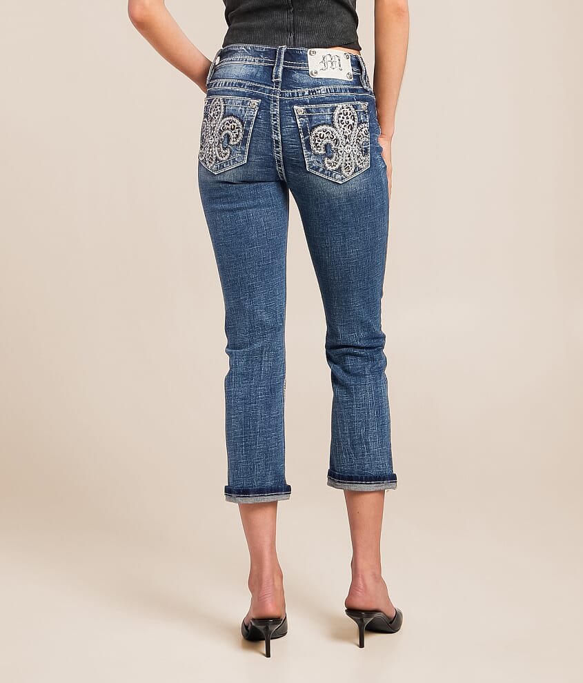 Mid-Rise Cuffed Stretch Capri Jean