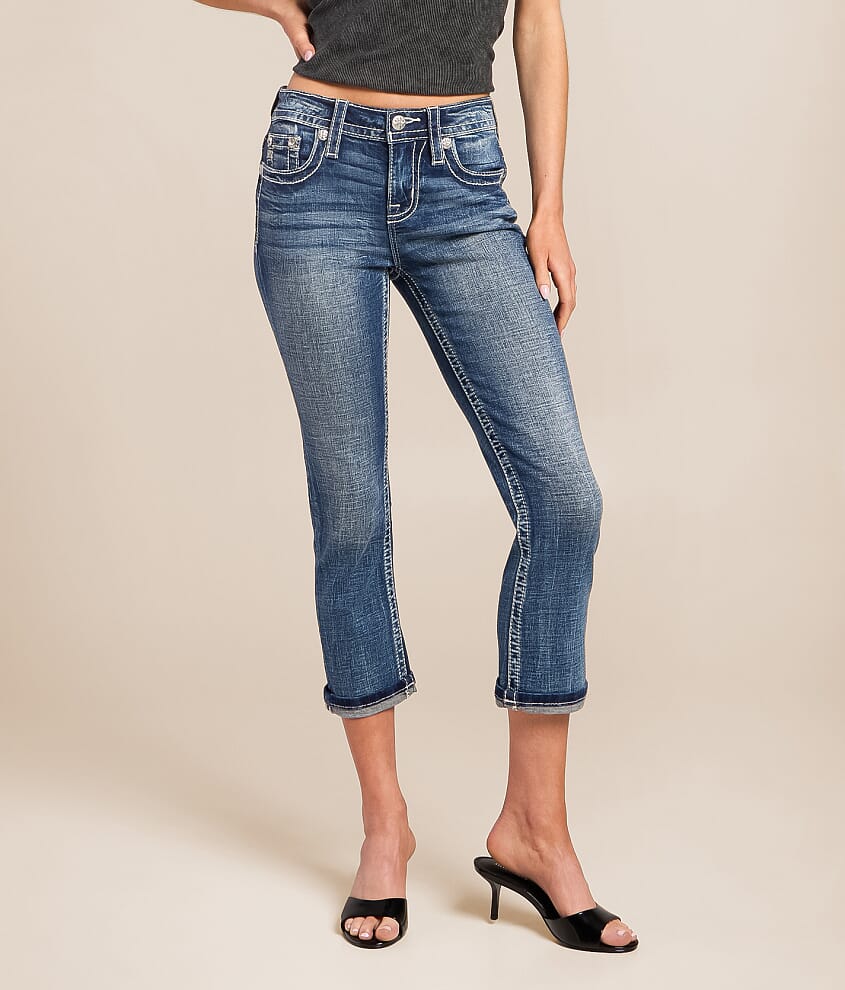 Mid-Rise Cuffed Stretch Capri Jean - thumbnail 2