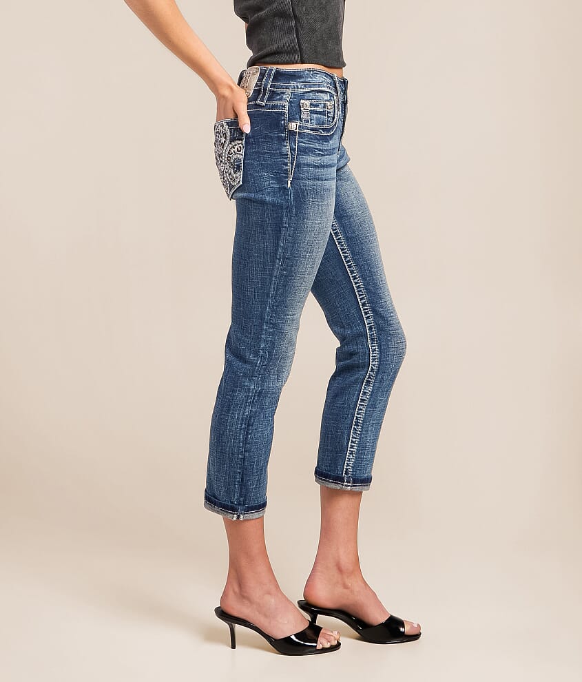 Mid-Rise Cuffed Stretch Capri Jean - thumbnail 3