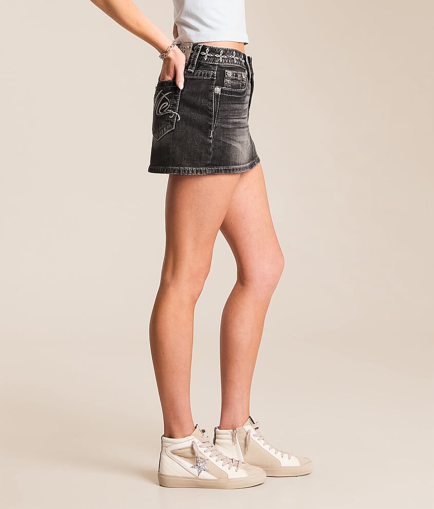 Mid-Rise Denim Mini Skirt
