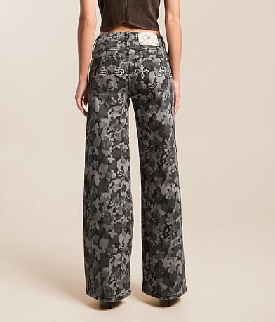 Floral Mid-Rise Wide Leg Stretch Jean thumbnail 4