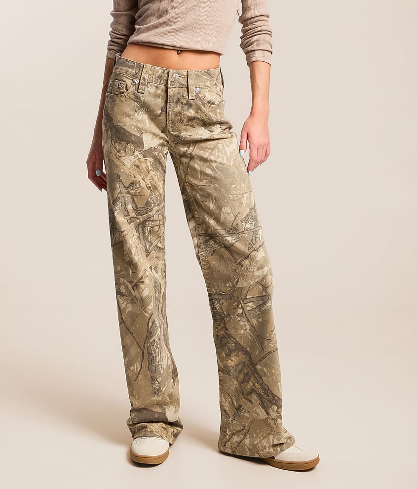Mid-Rise Wide Leg Camo Stretch Jean - thumbnail 2