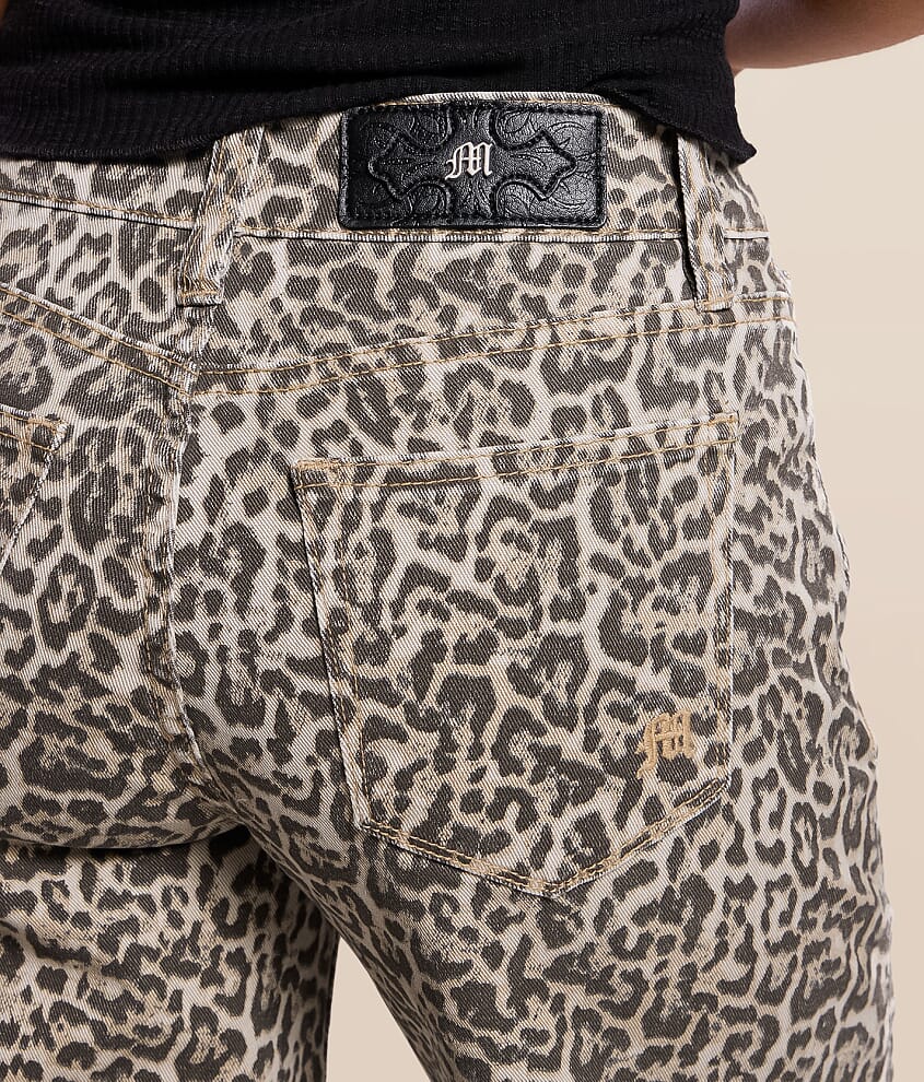 Leopard Print High Rise Wide Leg Stretch Jean