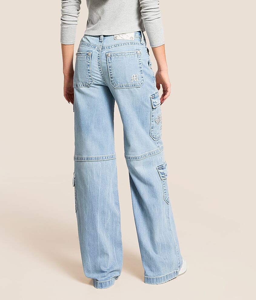 High Rise Cargo Wide Leg Stretch Jean