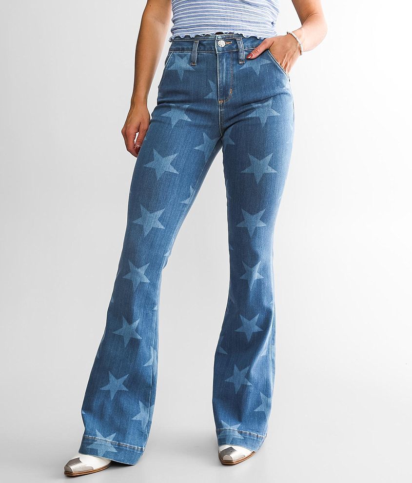 Miss Me High Rise Flare Stretch Jean front view