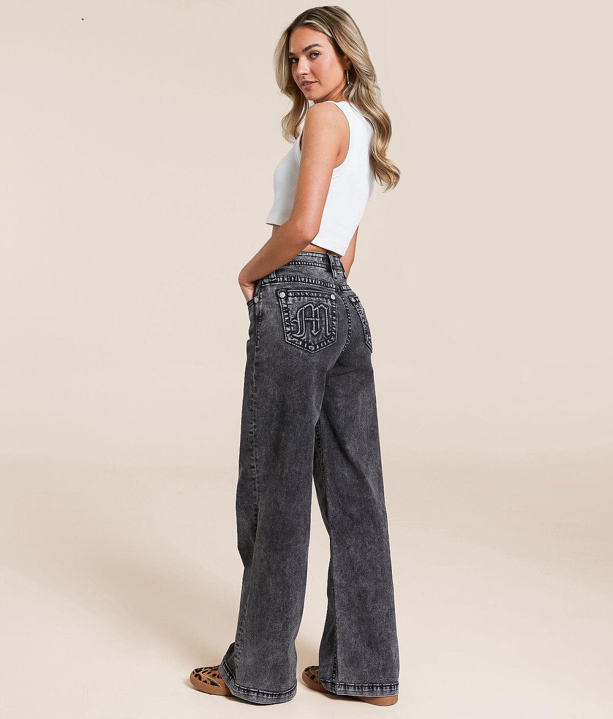 Miss Me High Rise Wide Leg Stretch Jean — G16 by Buckle