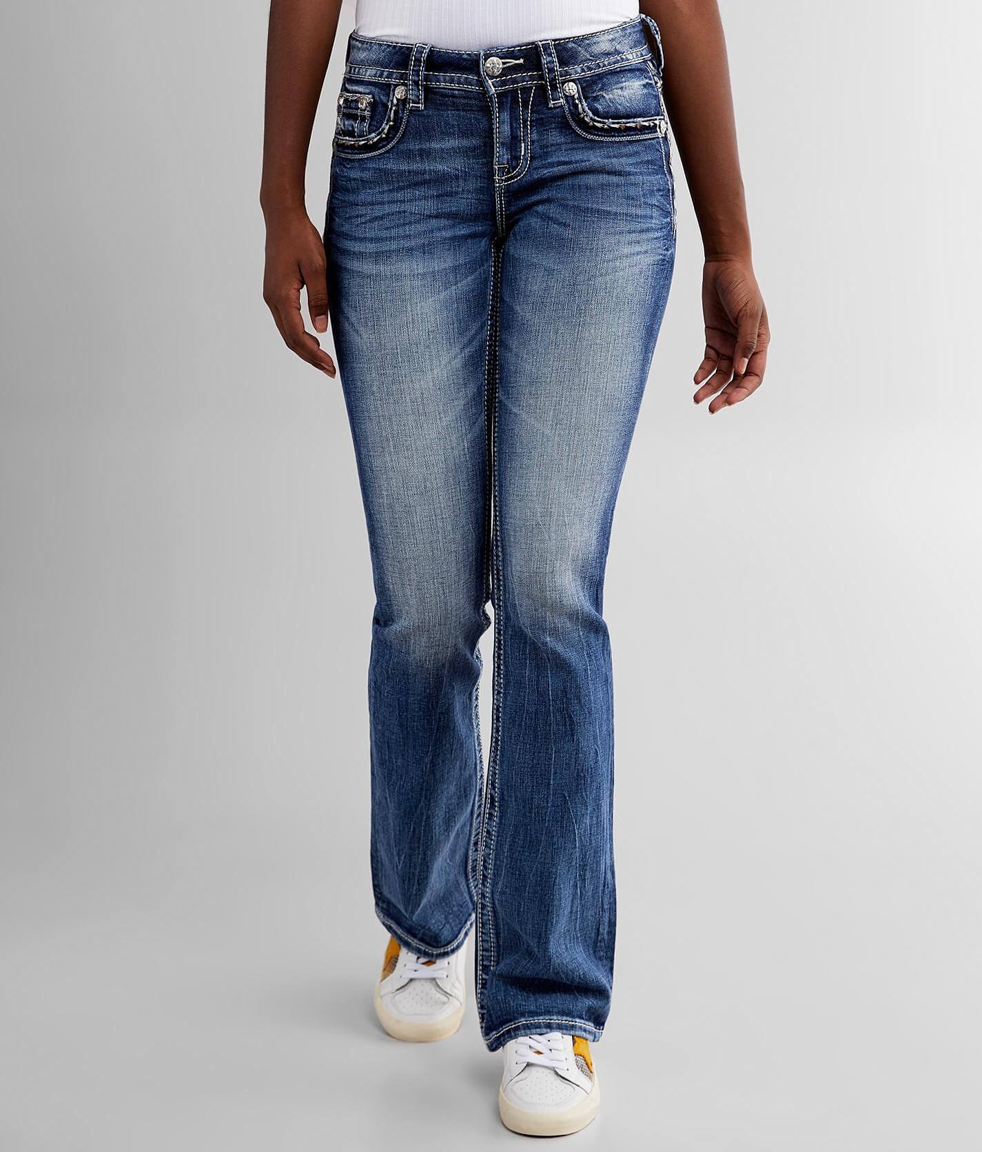 buckle low rise jeans
