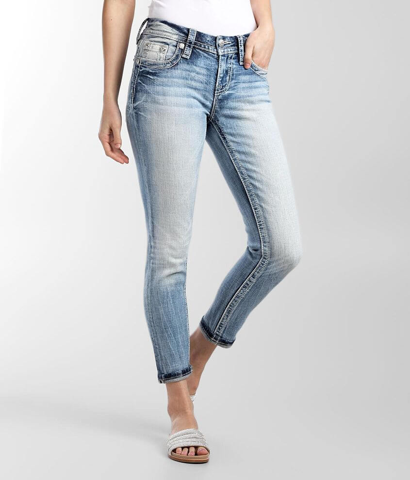Miss Me Low Rise Ankle Skinny Stretch Cuffed Jean front view