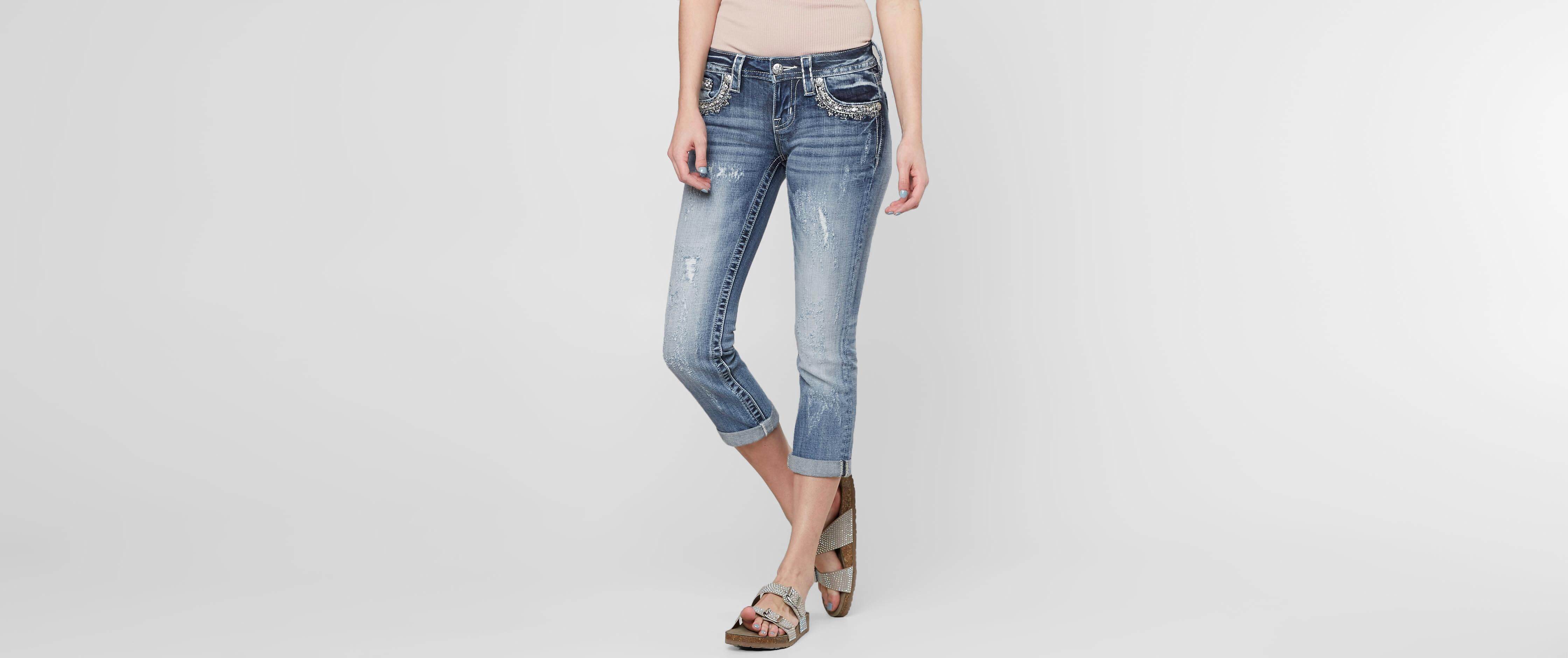 buckle cropped jeans