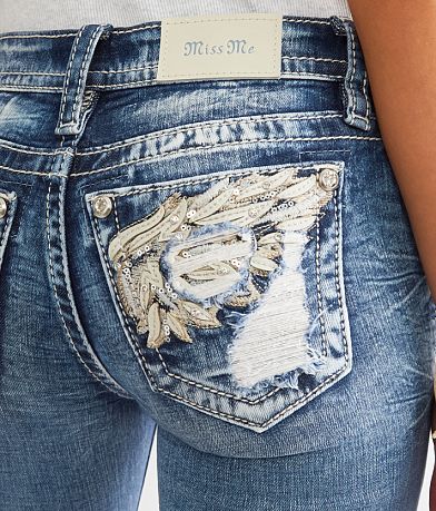 Miss Me Low Rise Boot Stretch Jean back pocket view