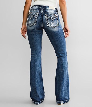 Miss Me Low Rise Flare Stretch Jean BACK