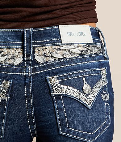 Miss Me Low Rise Boot Stretch Jean back pocket view
