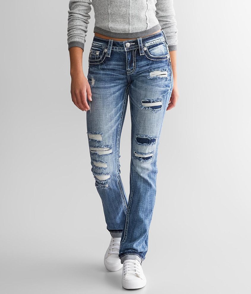 Miss Me Low Rise Straight Stretch Jean front view