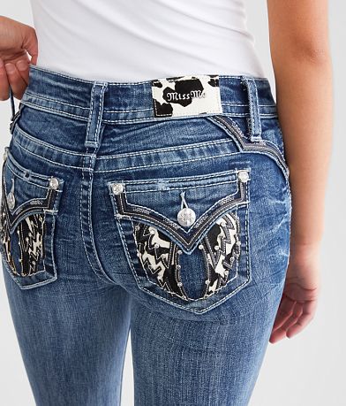 Miss Me Low Rise Boot Stretch Jean back pocket view