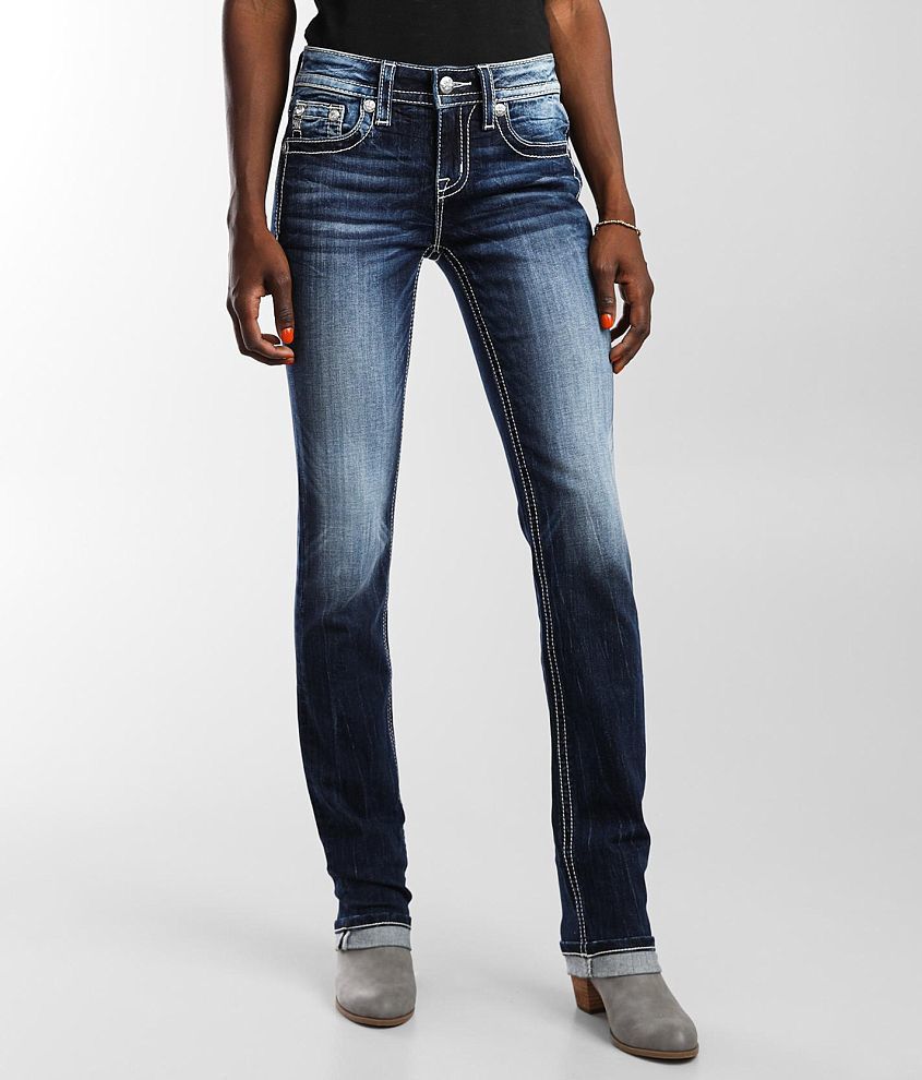 Miss Me Low Rise Straight Stretch Cuffed Jean front view