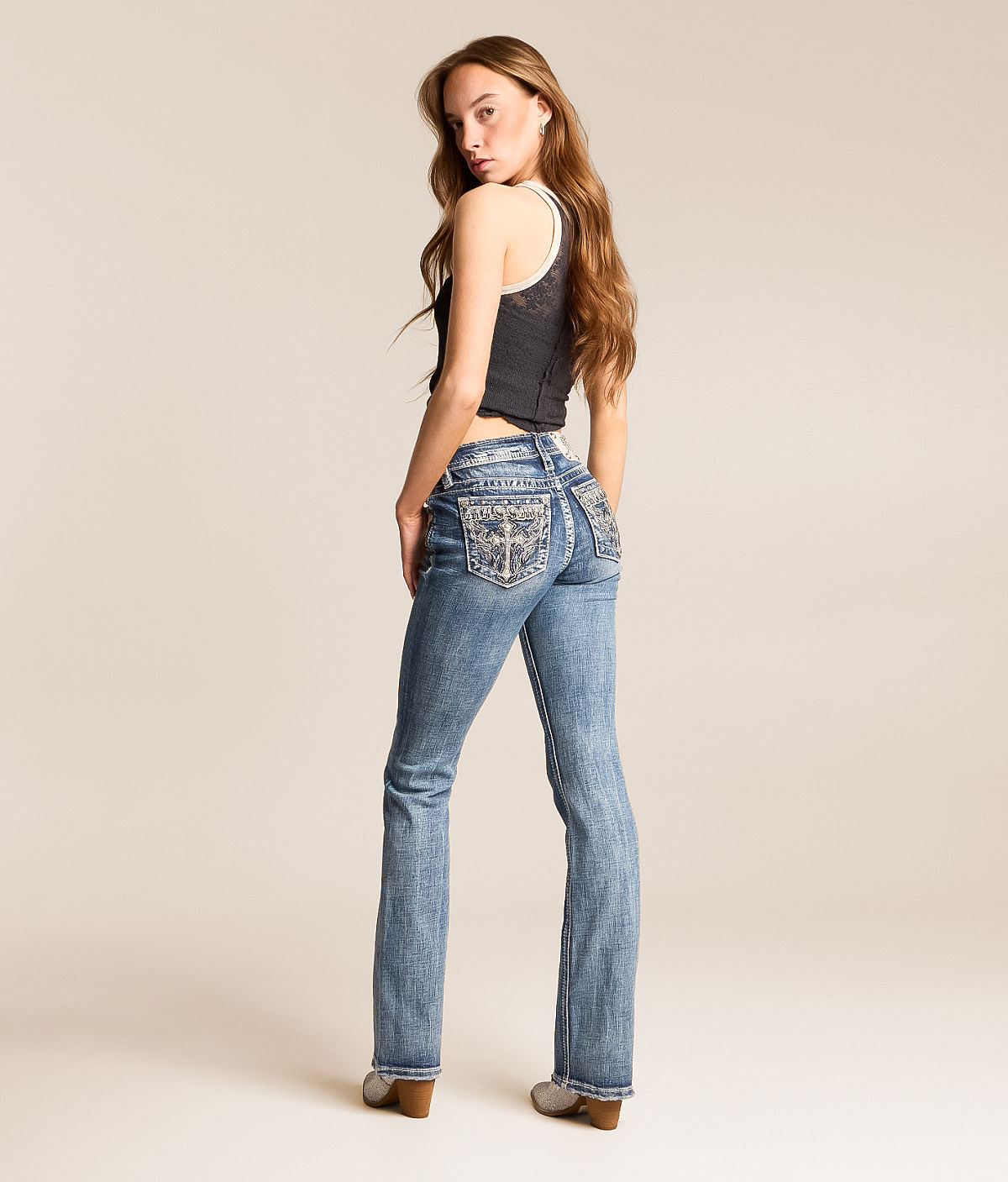 Miss Me Low Rise Tailored Boot Stretch Jean — M819D by Buckle