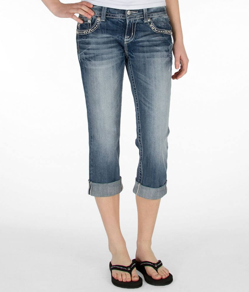 Miss Me Illusion Easy Stretch Cropped Jean front view