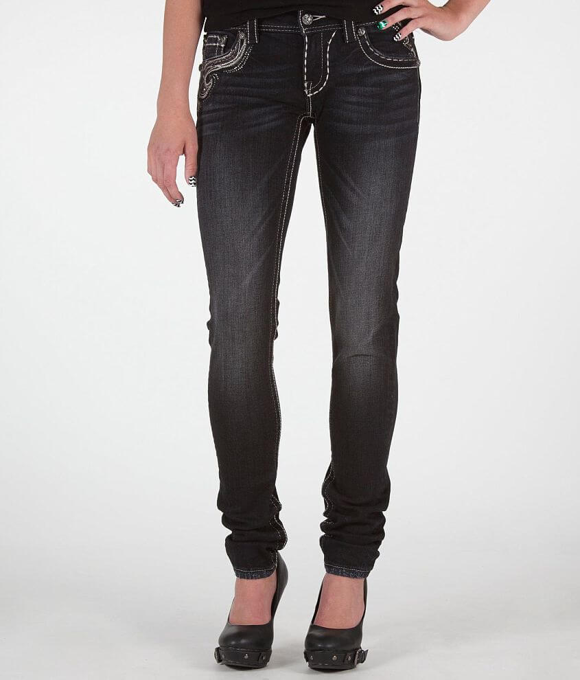 Miss Me Embroidered Skinny Stretch Jean front view